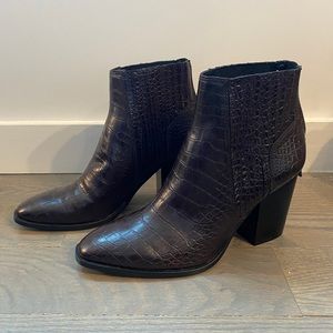Zara Croc Embossed Ankle Boots
